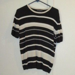 Black Cream Short Sleeve Knit Top 20-22W